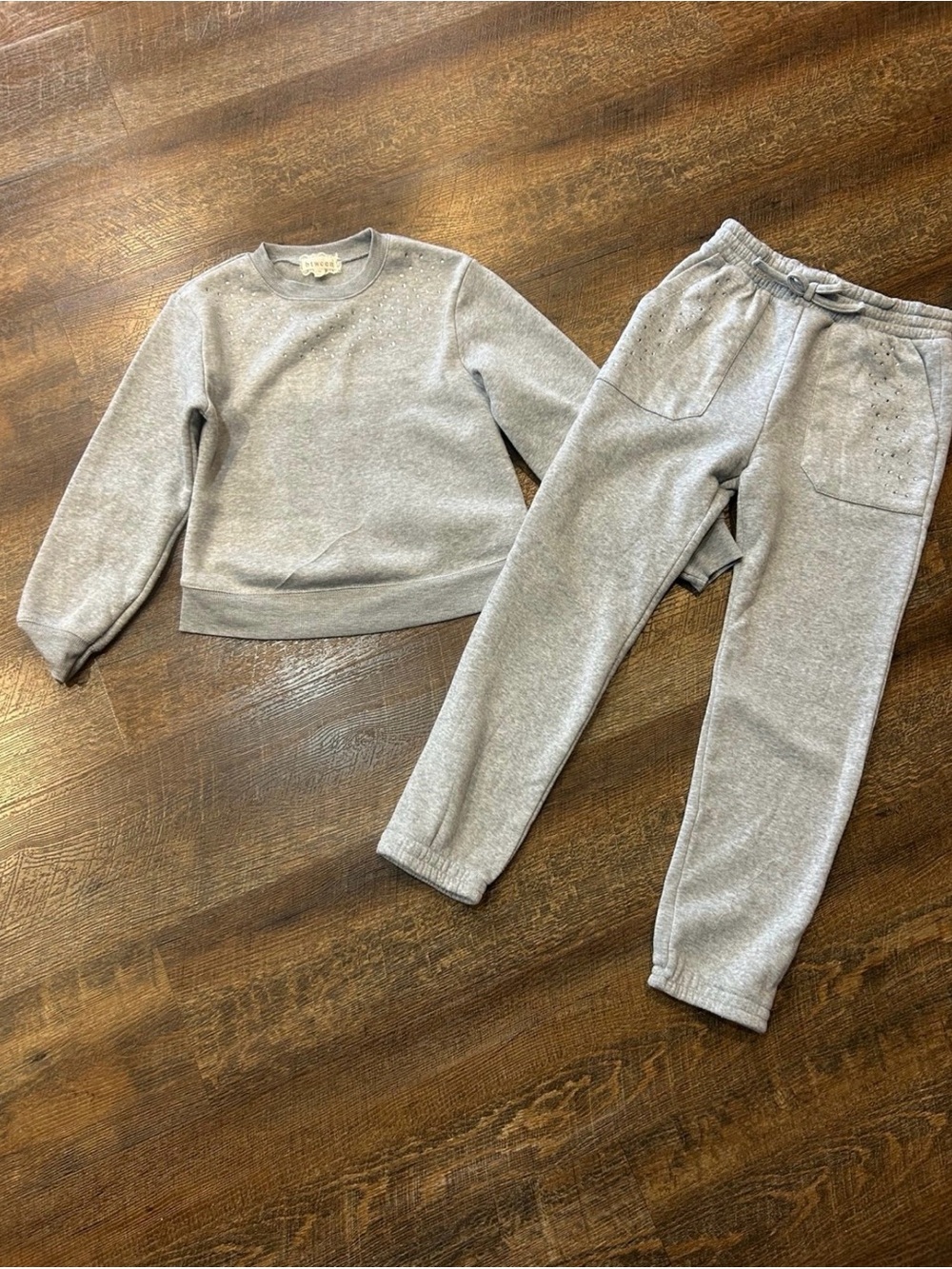btween Light Gray Kids Sweatshirt & Jogger Set